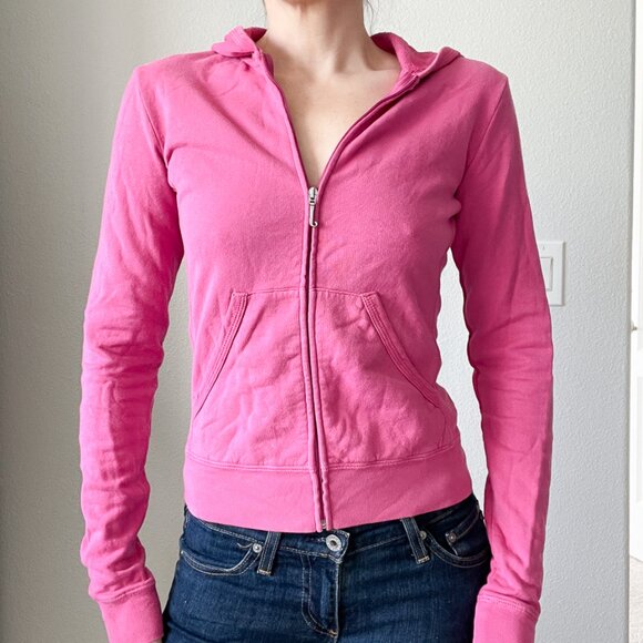 RARE Vintage Y2K Juicy Couture Pink Hooded Zip-Up Jacket + Matching Sweatpants - Picture 5 of 16